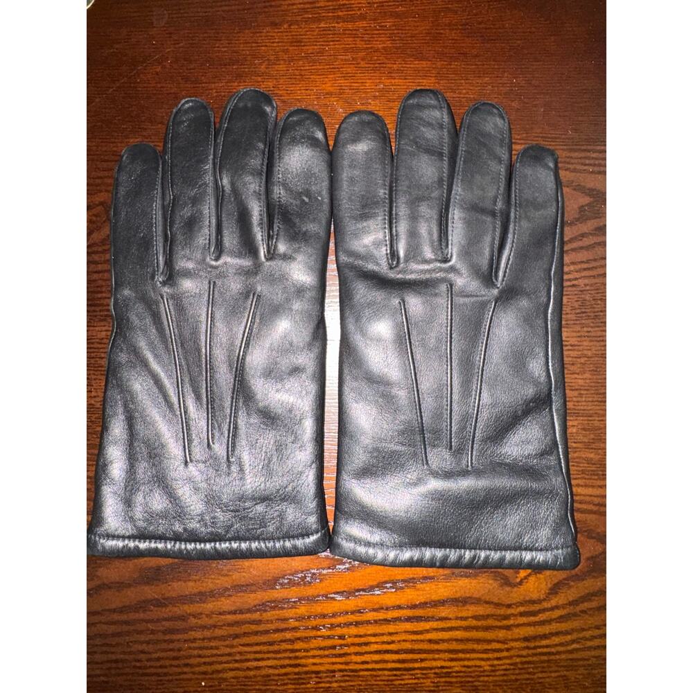 Mens Leather Cashmere Lined Gloves Black XL Supple Soft Warm